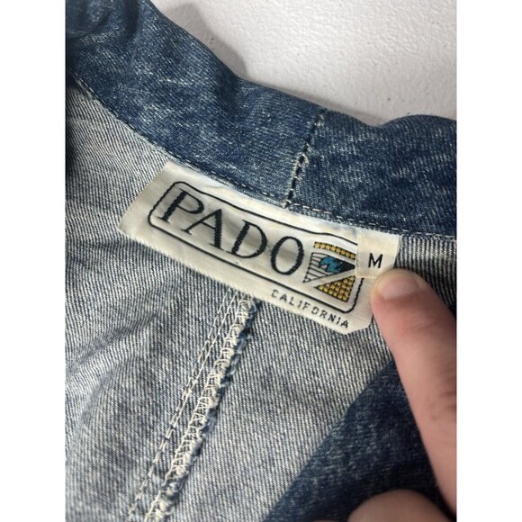 Pado California Batwing Denim Jacket Embellished Distressed Size Medium - Picture 2 of 11